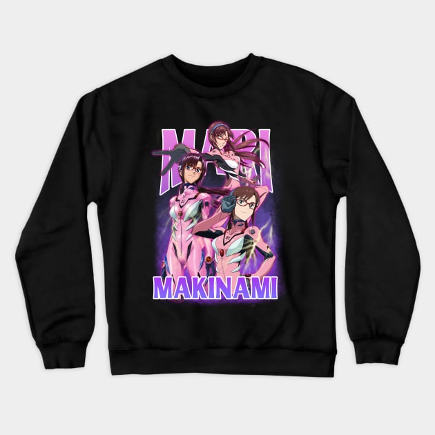 Bootleg Anime Evangelion Mari Makinami Illustrious Crewneck Sweatshirt by clvndesign